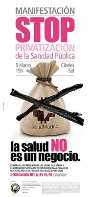 La privatización de los nuevos hospitales abiertos en Madrid por el PP