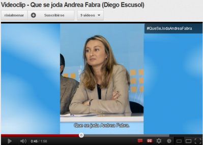 Videoclip - Que se joda Andrea Fabra (Diego Escusol)