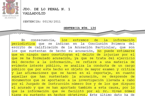 Extracto de la sentencia que absuelve al periodista de EL MUNDO.